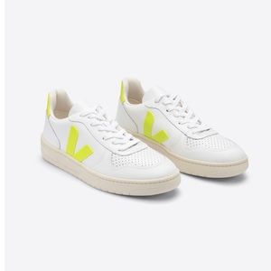 Veja sneakers V-10 LEATHER WHITE JAUNE-FLUO
